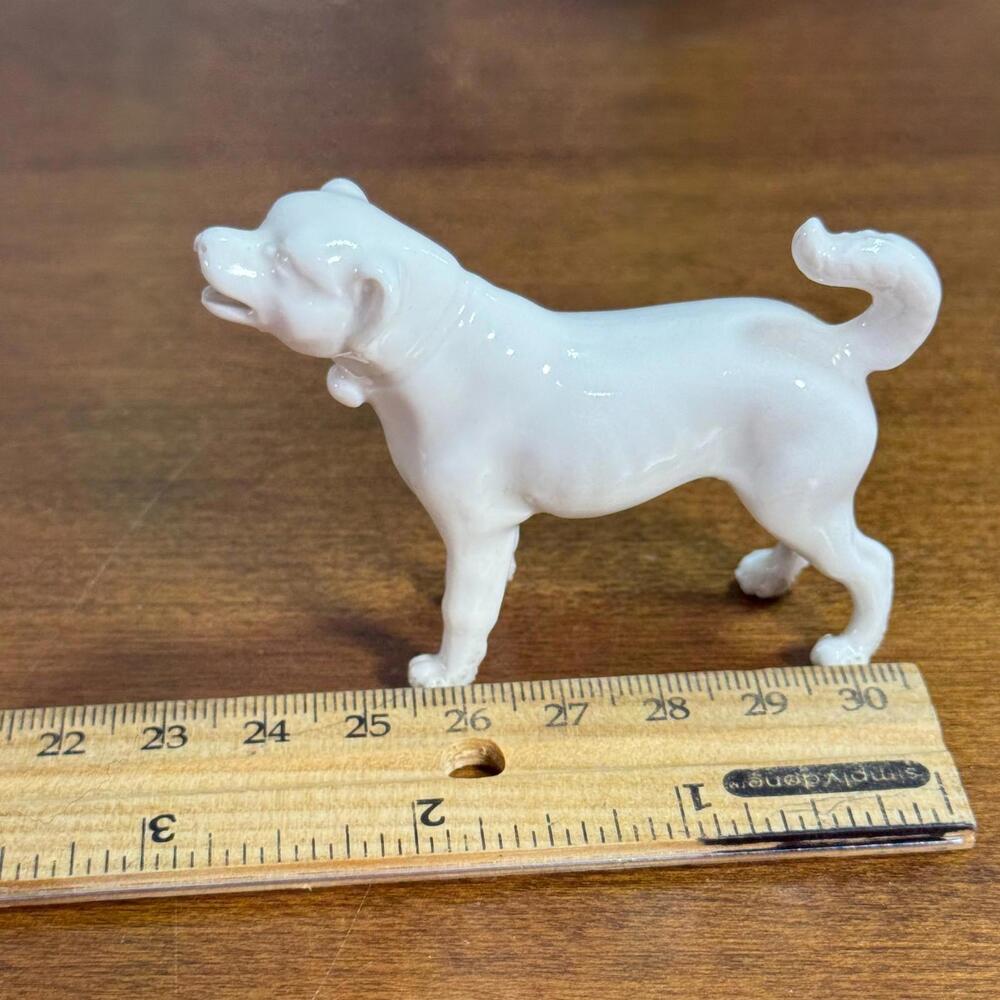 Antique Chinese Blanc De Chin White Porcelain Dog Statue Qing Dynasty 1880s - Picture 5 of 6